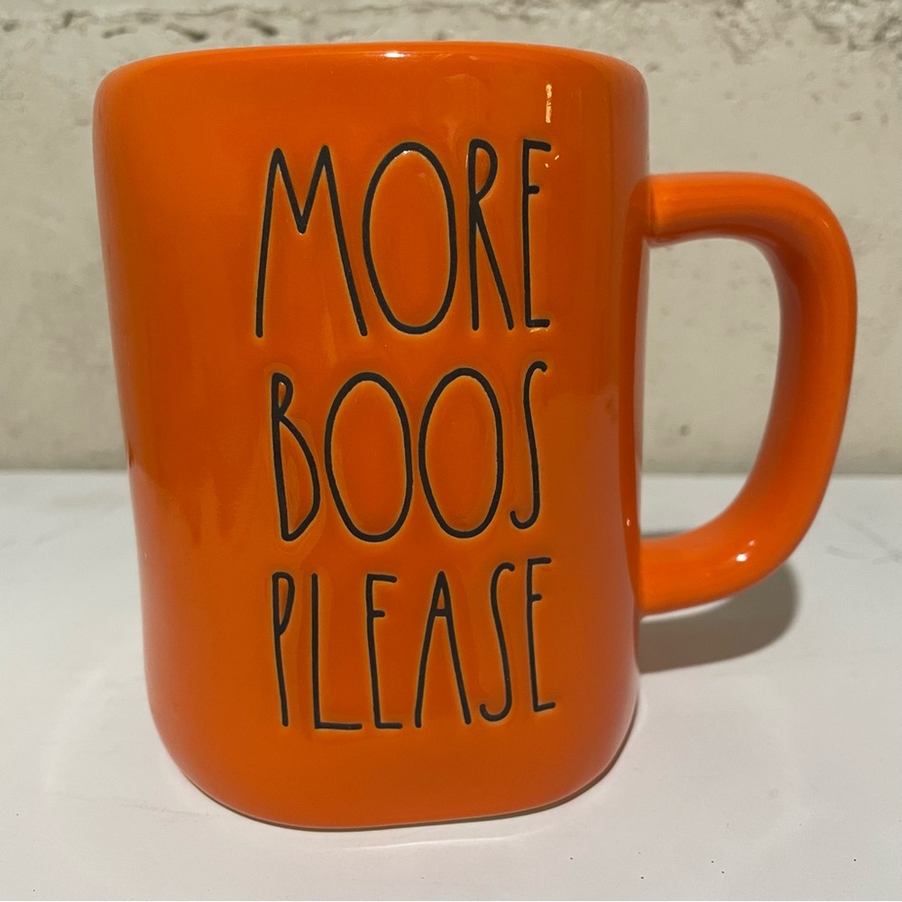 Rae Dunn Mug Orange Artisan Collection by Magenta Halloween “More Boos Please”